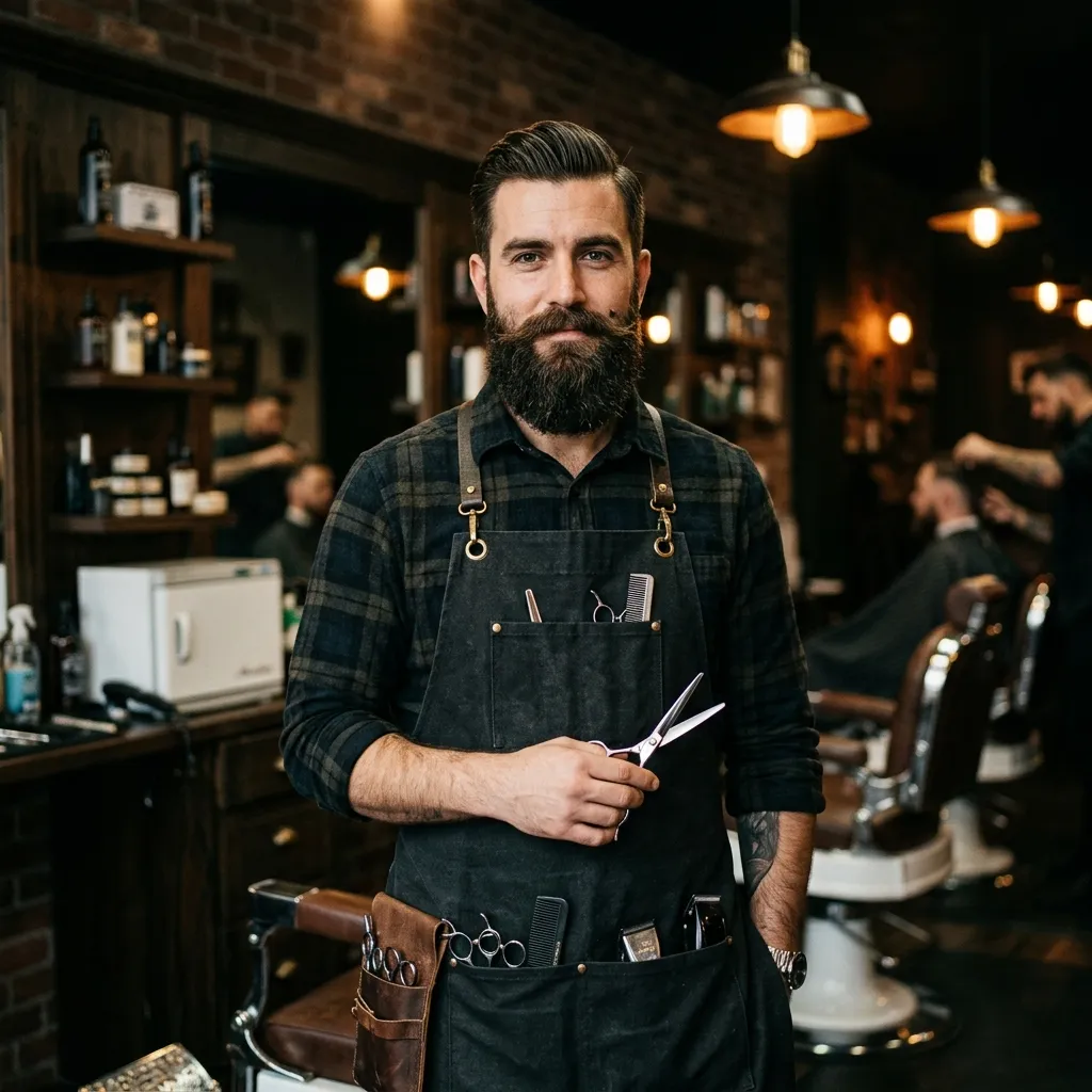 Retrato de Bruno Machado, barbeiro da Barbearia da Vila